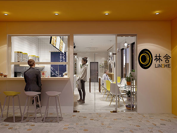 40平米小清新奶茶店装修设计 | 屋檐奶茶